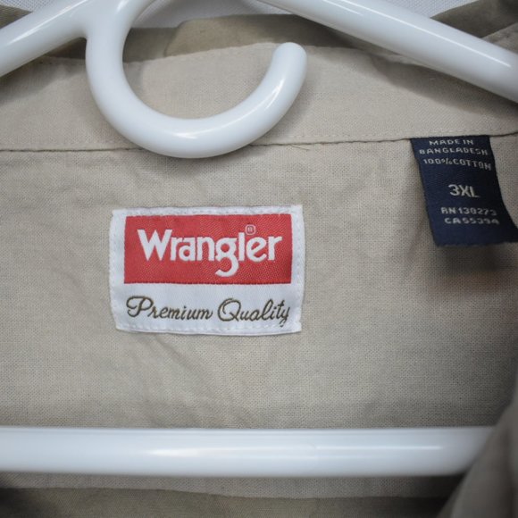 Wrangler Beige Button Up Western Shirt 3XL New - Picture 4 of 4